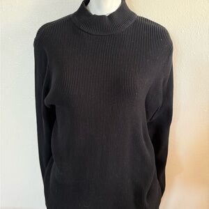 Karen Scott Black Ribbed Sweater
